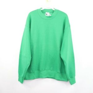 Vintage New Blank High Neck Sweatshirt Green Large